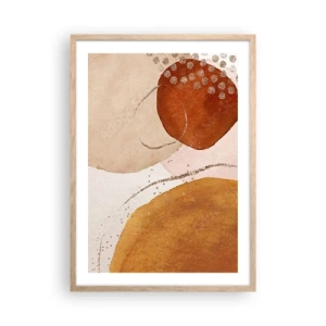 Pôster com moldura de carvalho claro - Redondeza e movimento - 50x70 cm