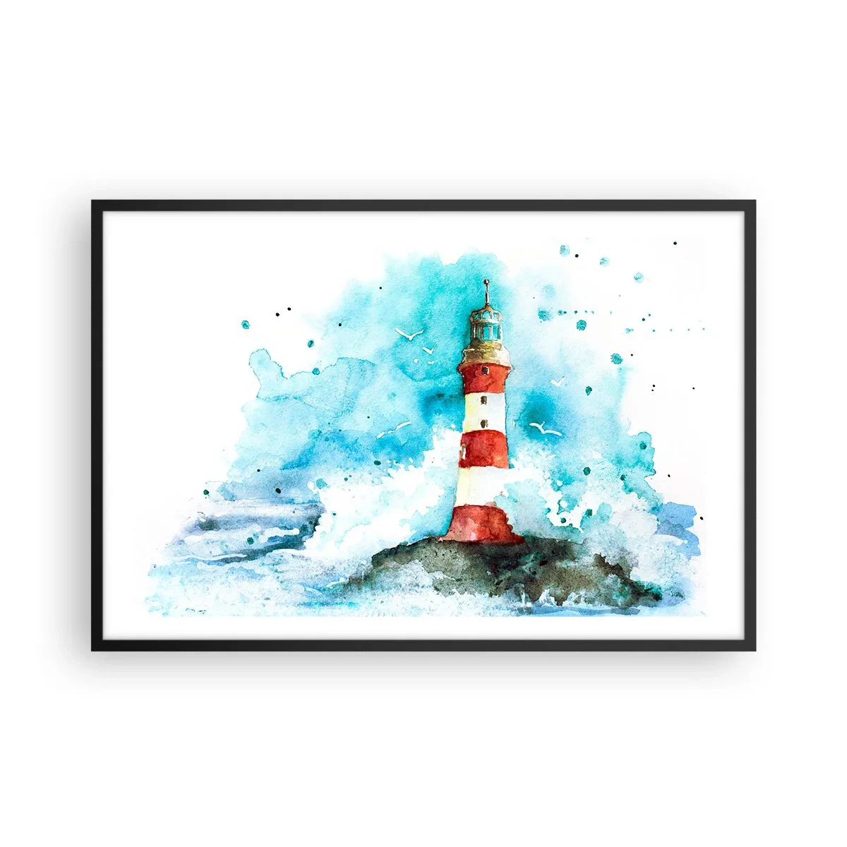 Pôster com moldura preta - Unidade dos elementos da natureza - 91x61 cm