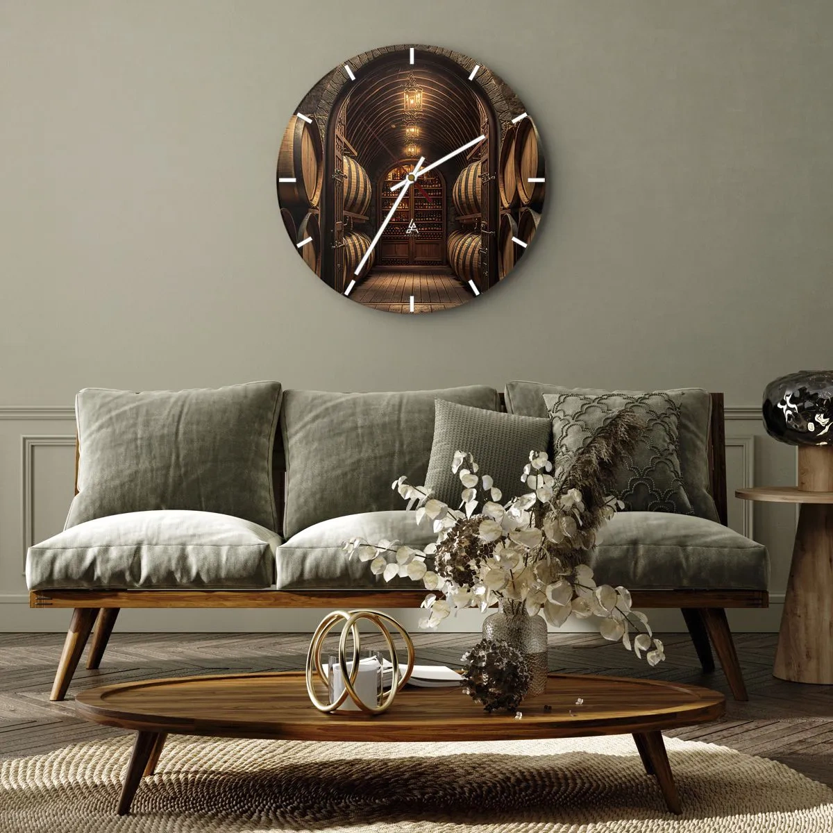 Relógio de parede - Relógio em vidro - Porão atmosférico - 40x40 cm