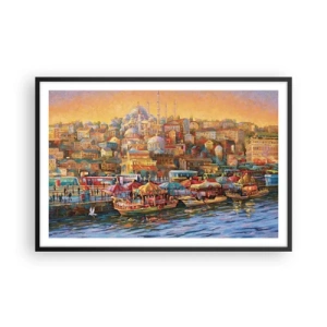 Pôster com moldura preta - Conto de Istambul - 91x61 cm