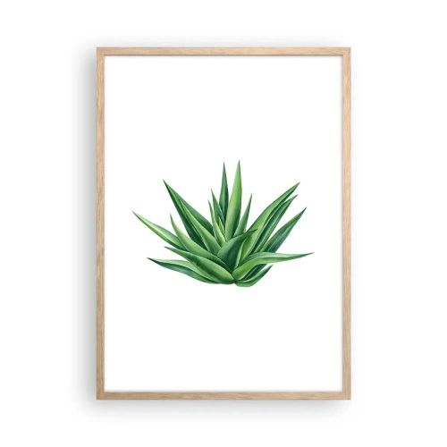 Pôster com moldura de carvalho claro - Verde – força – vida - 50x70 cm