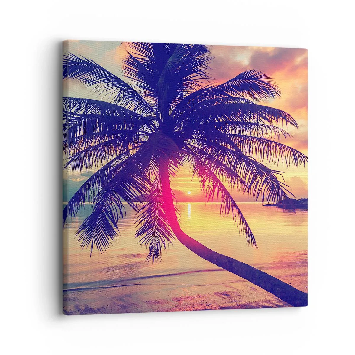 Quadro em tela - Uma noite sob as palmeiras - 30x30 cm