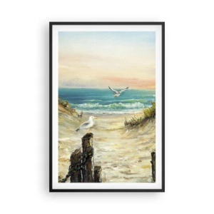 Pôster com moldura preta - Refúgio sem vento - 61x91 cm