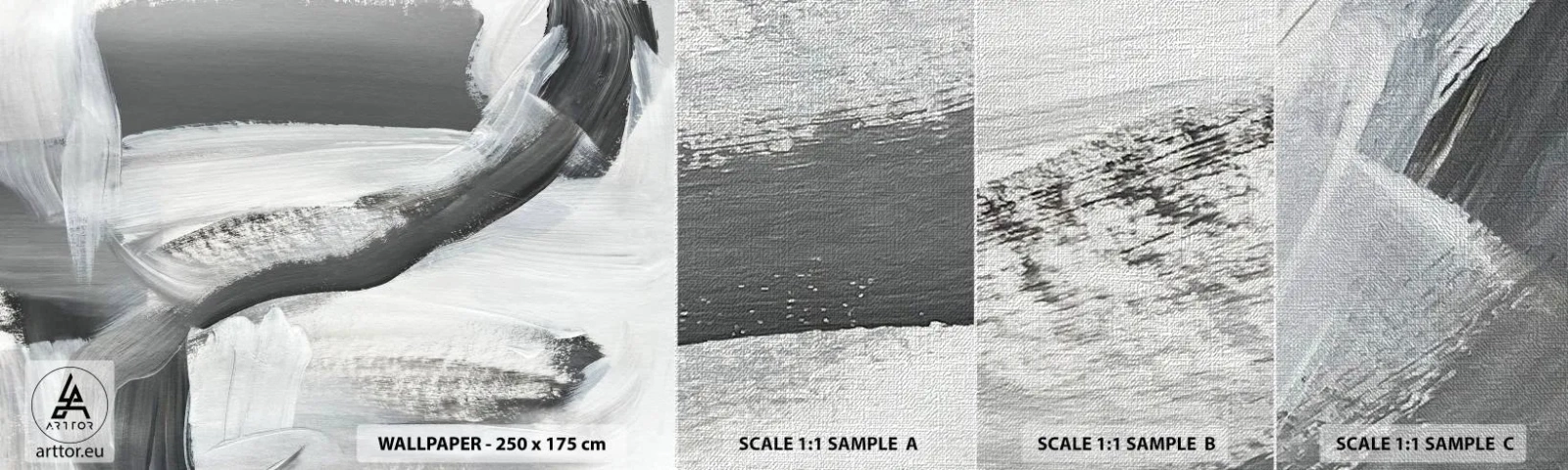 Amostra de papel de parede Premium Canvas - Um movimento decisivo - Pedaço, Pintar, Mazance - 100x30 cm