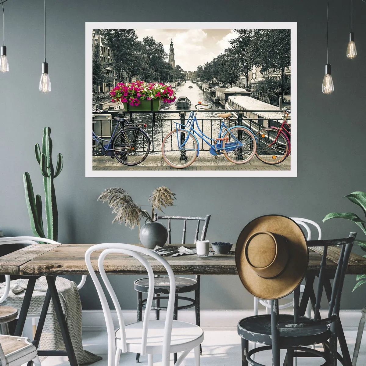 Pôster - Cores da rua de Amsterdã - 50x40 cm
