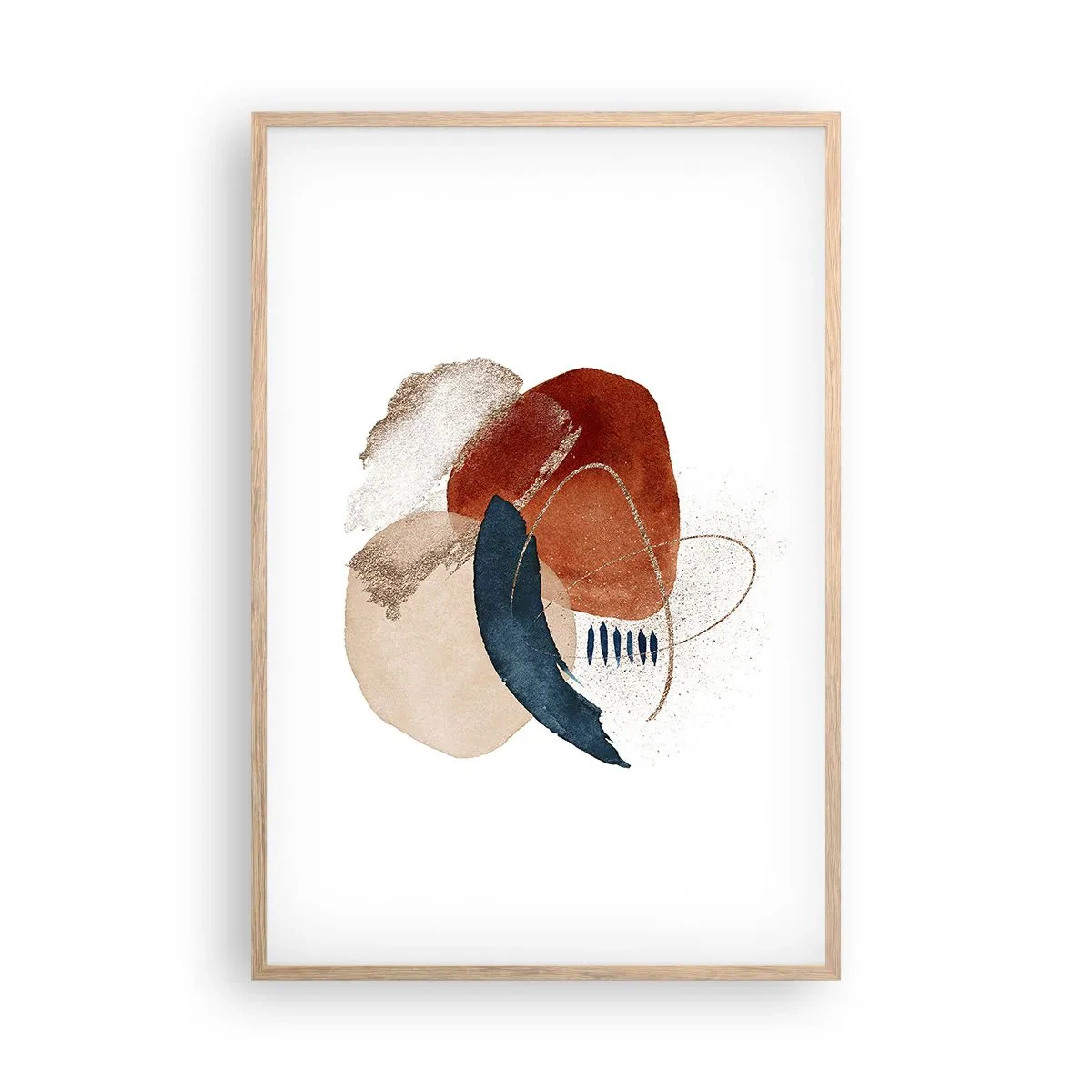 Pôster com moldura de carvalho claro - Composição oval - 61x91 cm