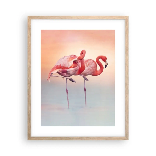 Pôster com moldura de carvalho claro - Na cor do sol poente - 40x50 cm