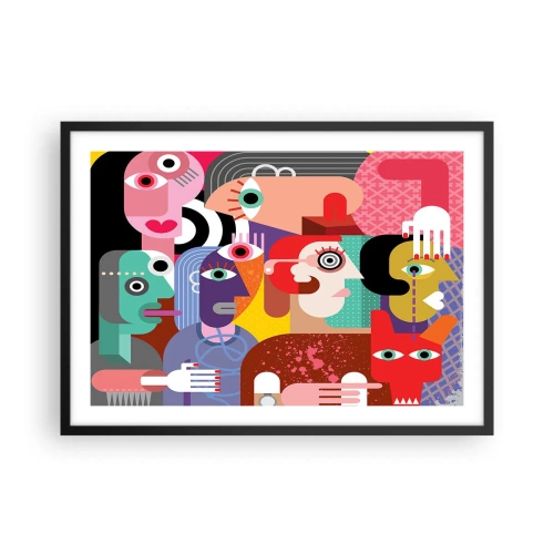Pôster com moldura preta - Viemos da parte do Sr. Picasso - 70x50 cm