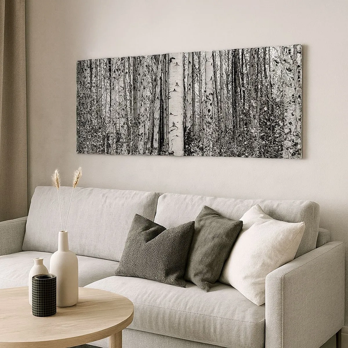 Quadro em tela - Colunata de bétula - 100x40 cm