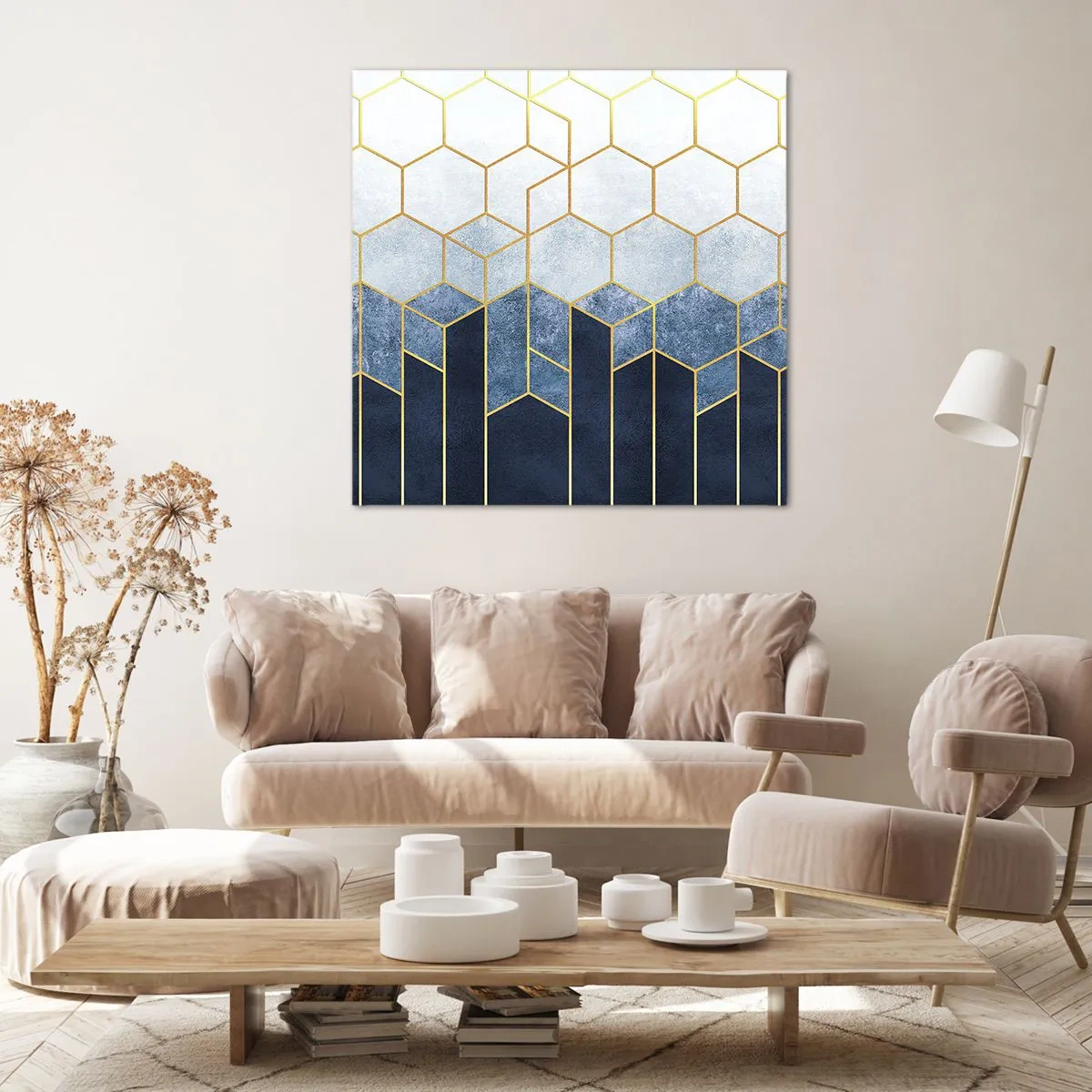 Quadro em tela - Composição em ritmo sincopado - 50x50 cm