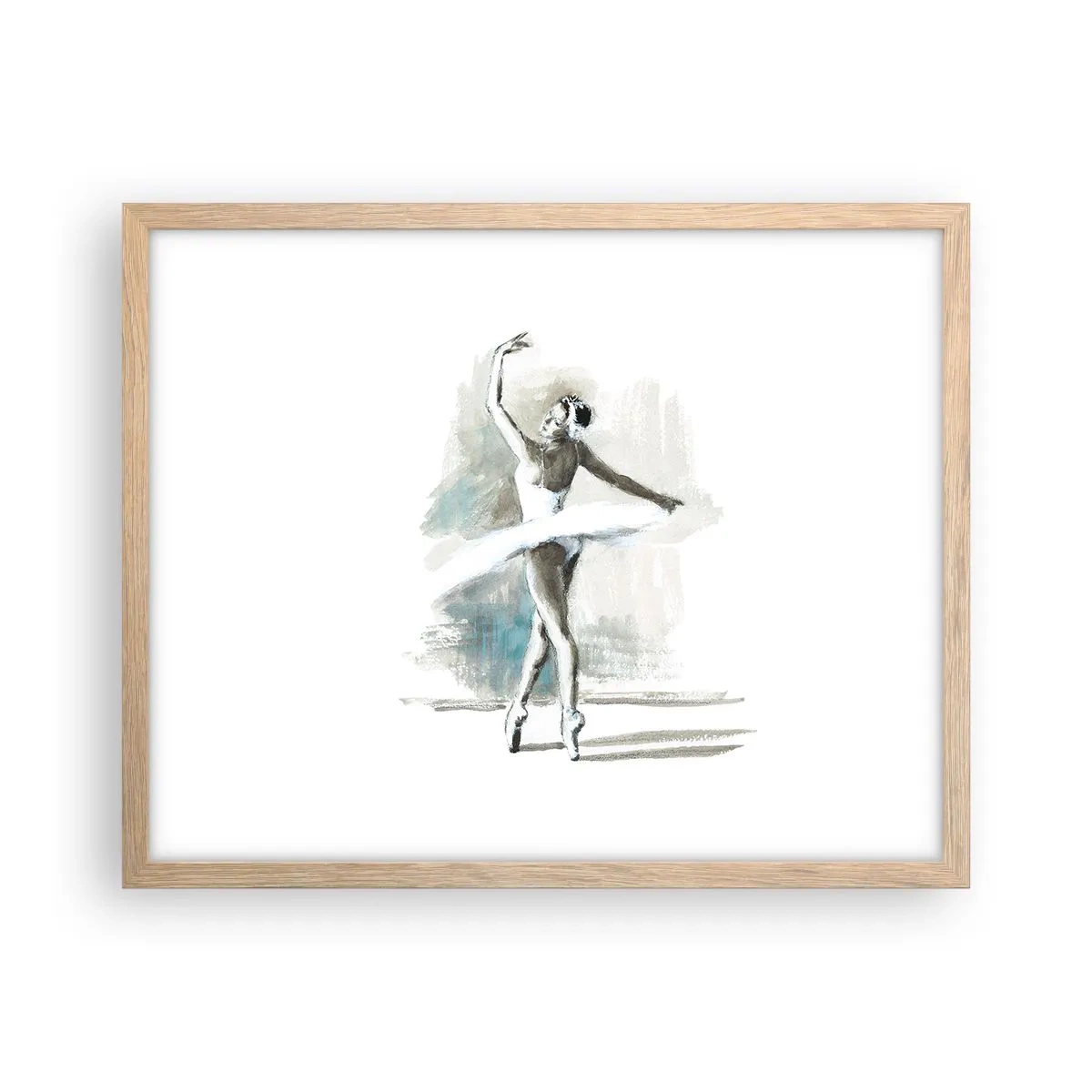 Pôster com moldura de carvalho claro - Encantada num cisne - 50x40 cm