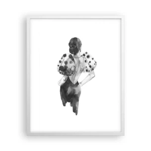 Pôster em moldura branca - Ela passou por aqui - 40x50 cm