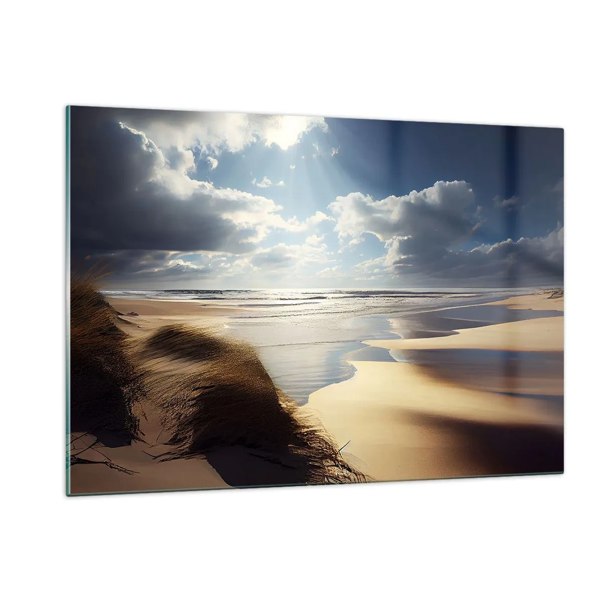 Quadro em vidro - Praia, praia selvagem - 120x80 cm