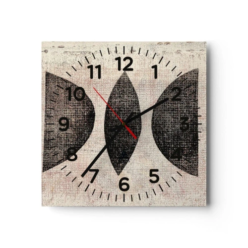 Relógio de parede - Relógio em vidro - Abstração étnica - 30x30 cm