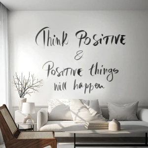 Papel de Parede Standard Eco - Citação motivacional em elegante escrita preta sobre fundo branco - 100x70cm - Como viver? - Decoração de parede moderna para a sala de estar e quarto ARTTOR