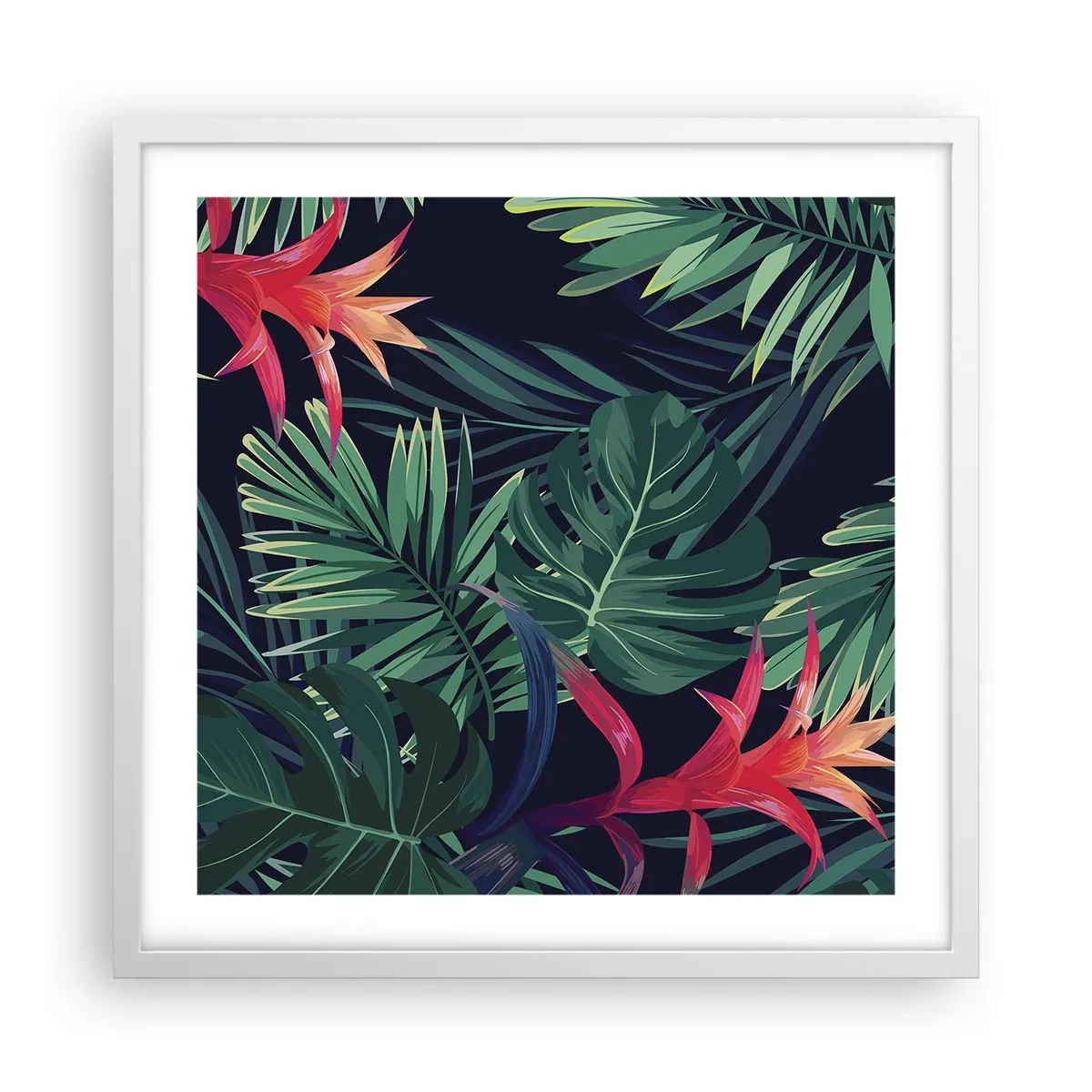 Pôster em moldura branca - Queimar em verde - 50x50 cm