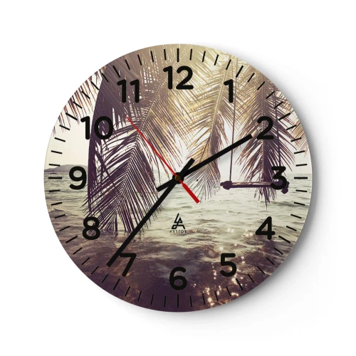 Relógio de parede - Relógio em vidro - Deixe-se levar pela imaginação - 40x40 cm