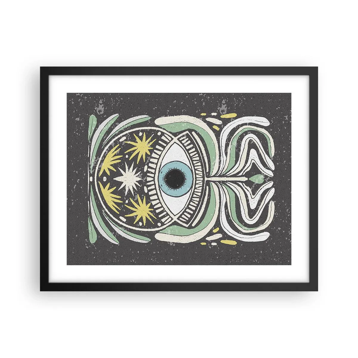 Pôster com moldura preta - Rituais tribais - 50x40 cm