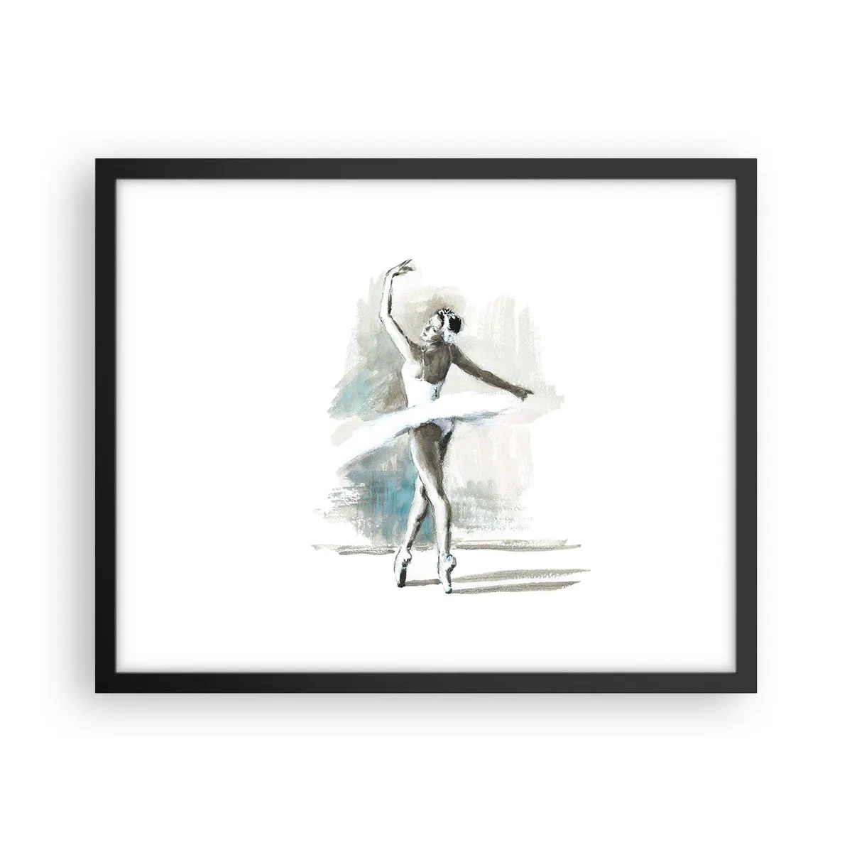 Pôster com moldura preta - Encantada num cisne - 50x40 cm