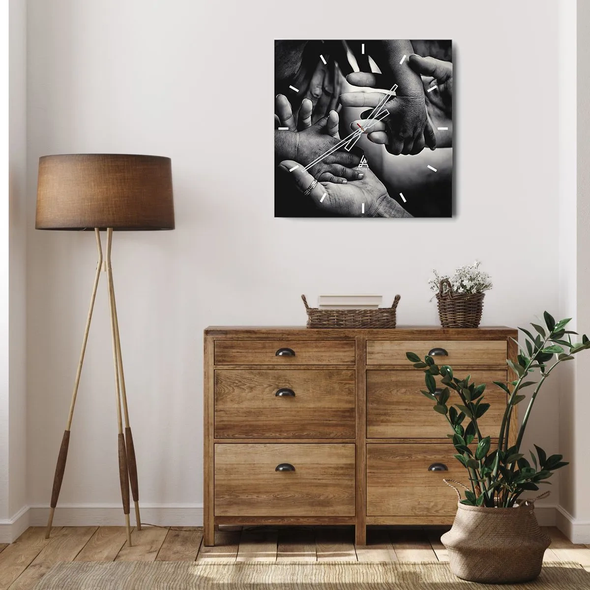 Relógio de parede - Relógio em vidro - Ser humano - 40x40 cm