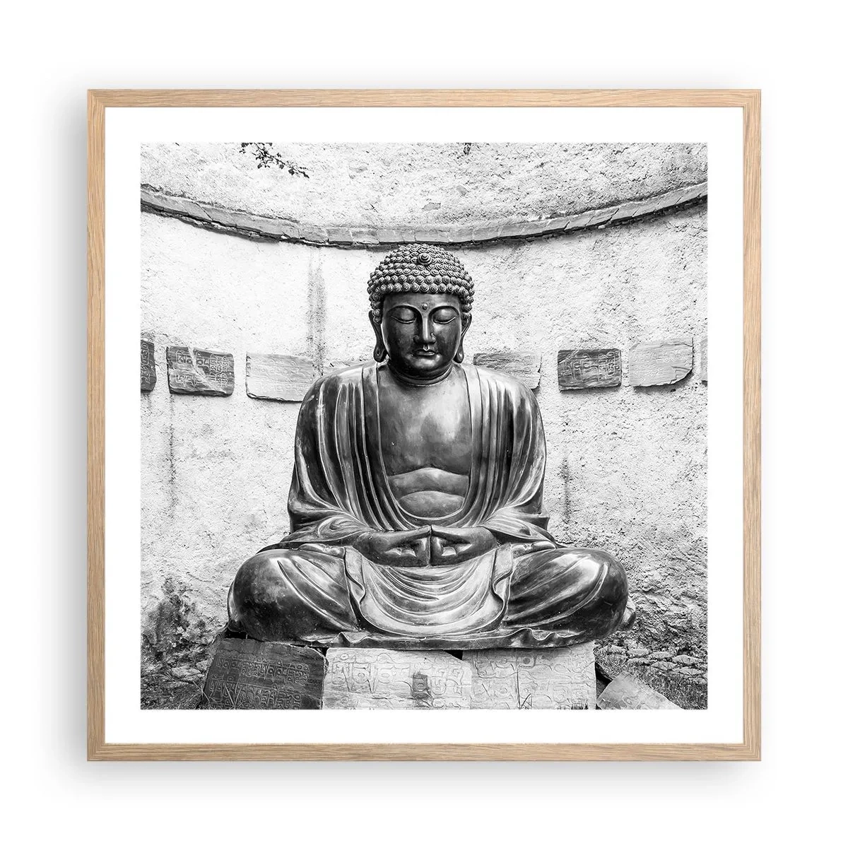Pôster com moldura de carvalho claro - Na fonte da paz - 60x60 cm