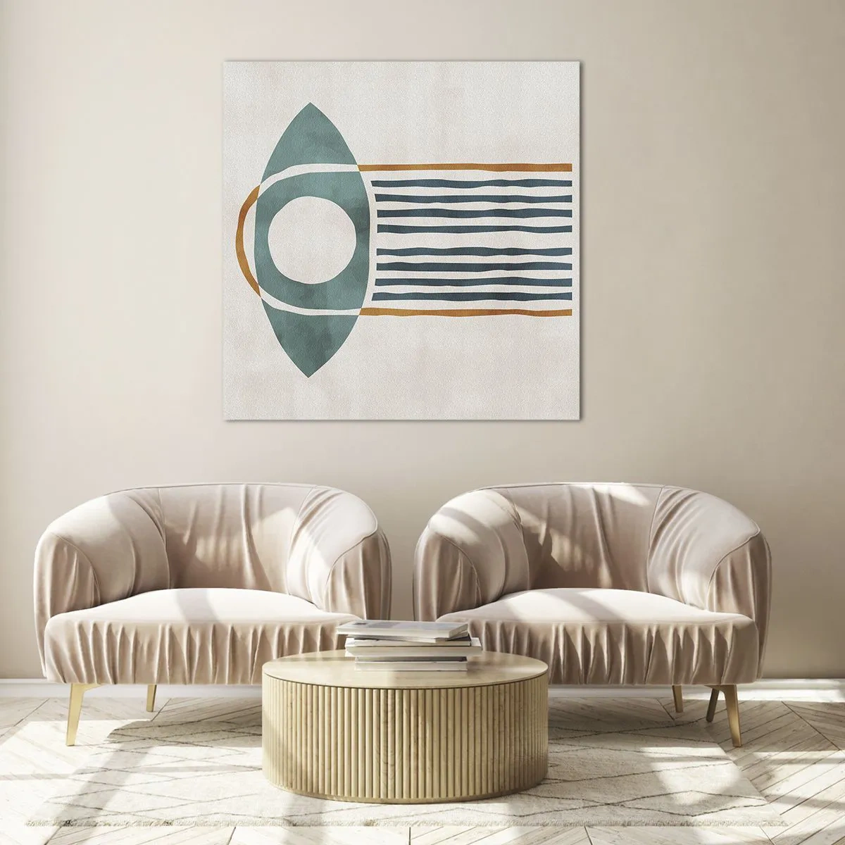 Quadro em vidro - Sinais e rituais - 70x70 cm