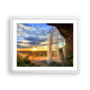 Pôster em moldura branca - O mundo por trás das gotas - 50x40 cm