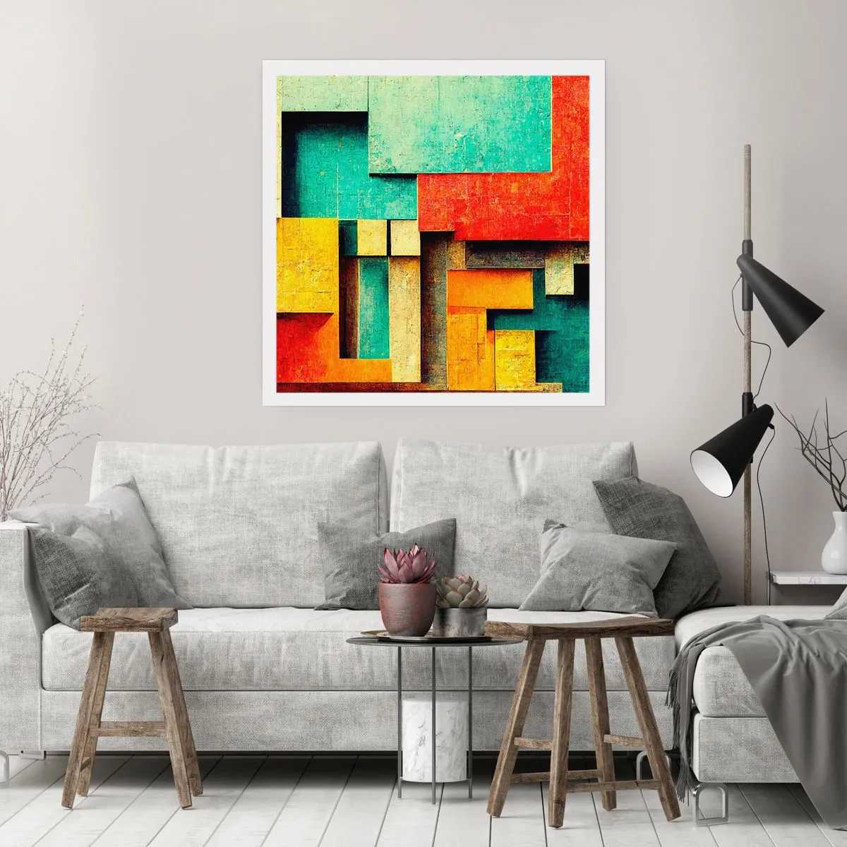 Pôster - Festival de ângulos vivos - 40x40 cm