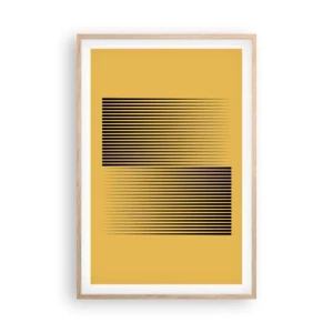 Pôster com moldura de carvalho claro - Quadratura de opostos - 61x91 cm