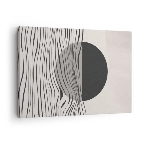 Quadro em tela - Linhas abstratas e formas geométricas em cores suaves - 70x50cm - Composição da metade - Decoração de parede moderna para a sala de estar e quarto ARTTOR