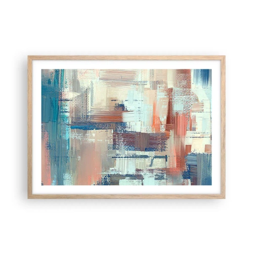 Pôster com moldura de carvalho claro - Alcance a luz - 70x50 cm