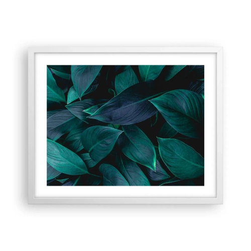 Pôster em moldura branca - Verde em si - 50x40 cm