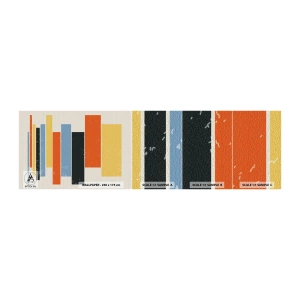 Amostra de papel de parede autocolante Deluxe Sticker - Notação musical - Minimalismo, Retângulos, Formas - 100x30 cm