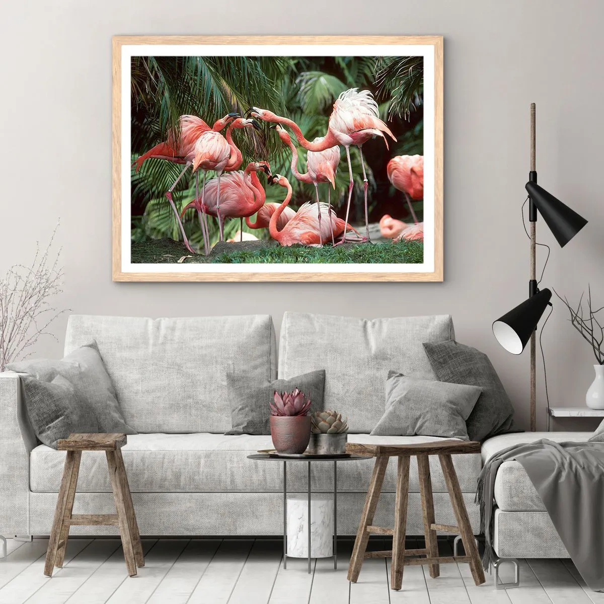 Pôster com moldura de carvalho claro - Fofocas da tarde - 50x40 cm