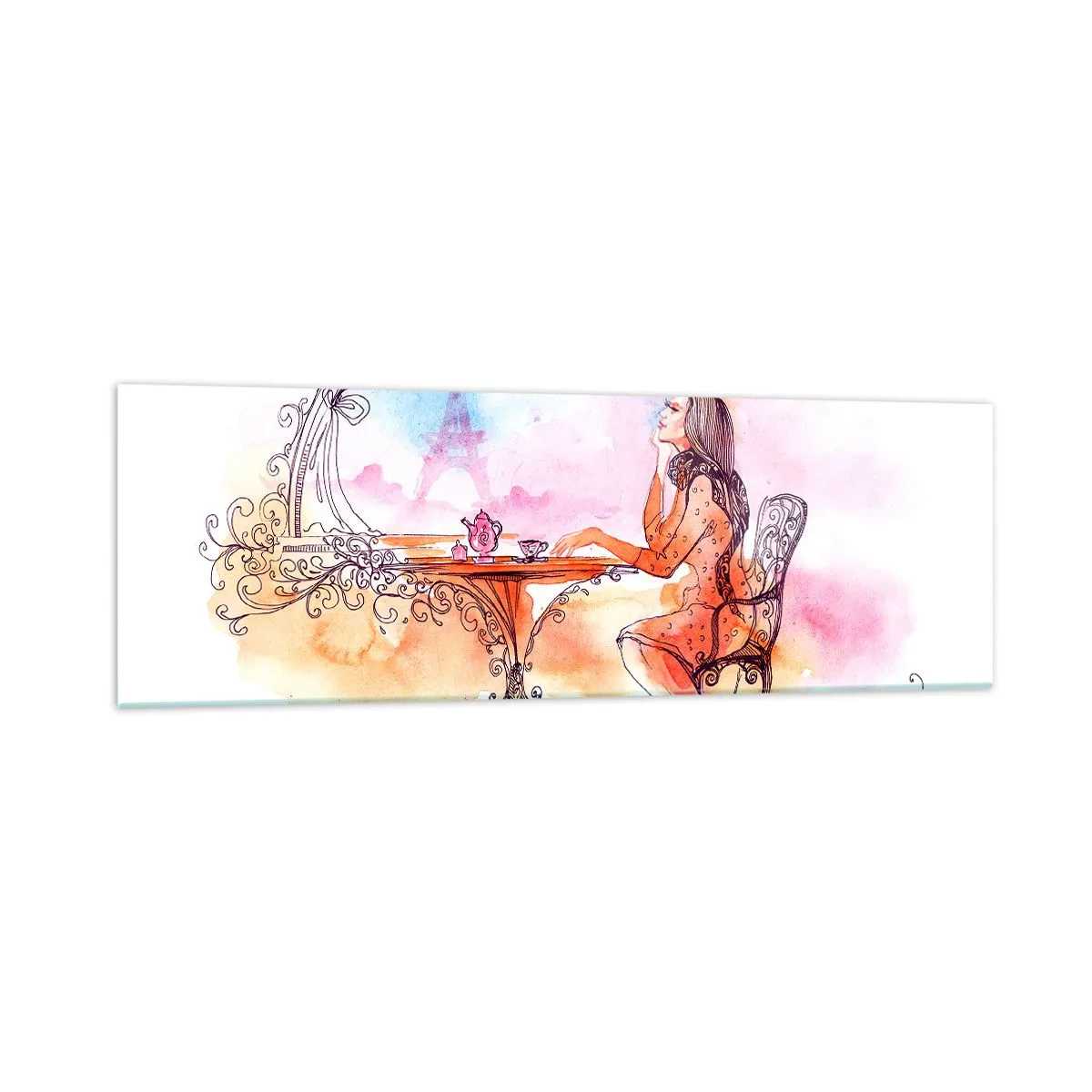Quadro em vidro - Elegância parisiense - 160x50 cm