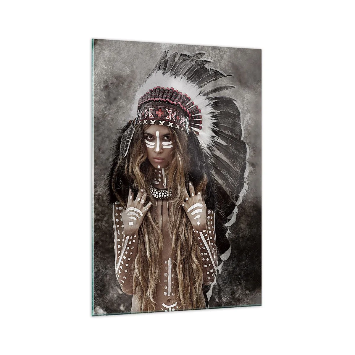 Quadro em vidro - O segredo da força da tribo - 70x100 cm