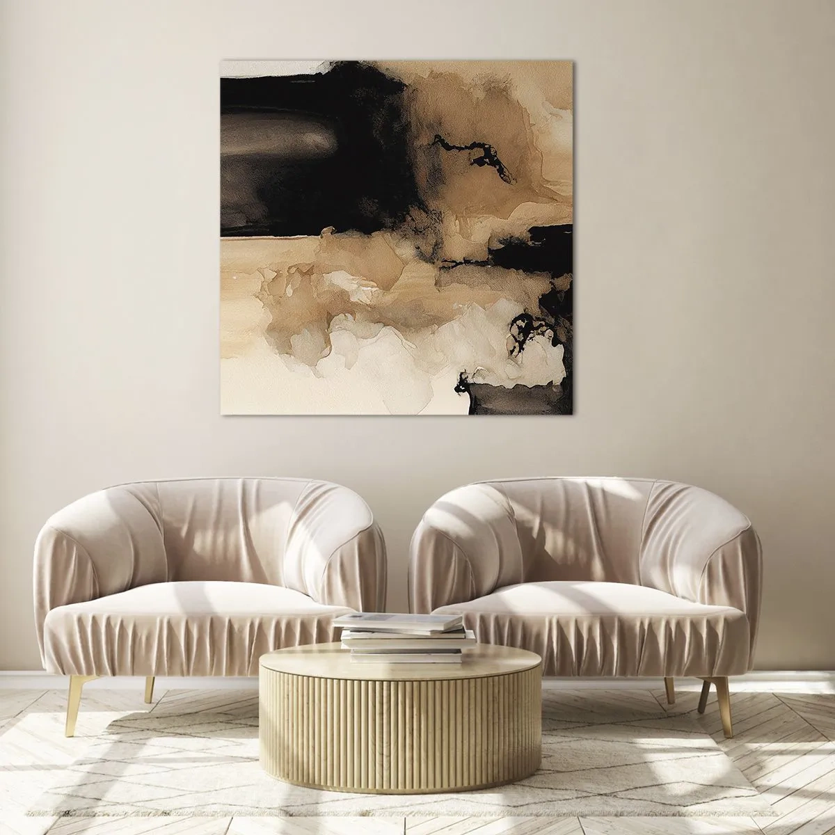 Quadro em vidro - Abstração intrigante - 70x70 cm