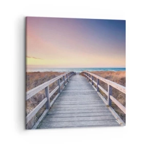 Quadro em tela - Aurora da noite do Báltico - 50x50 cm