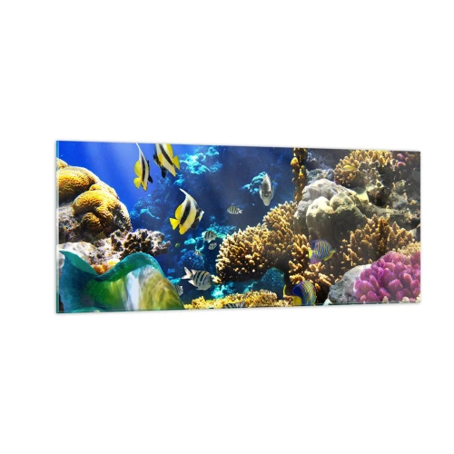 Quadro em vidro - Tráfego intenso no percurso de férias - 100x40 cm