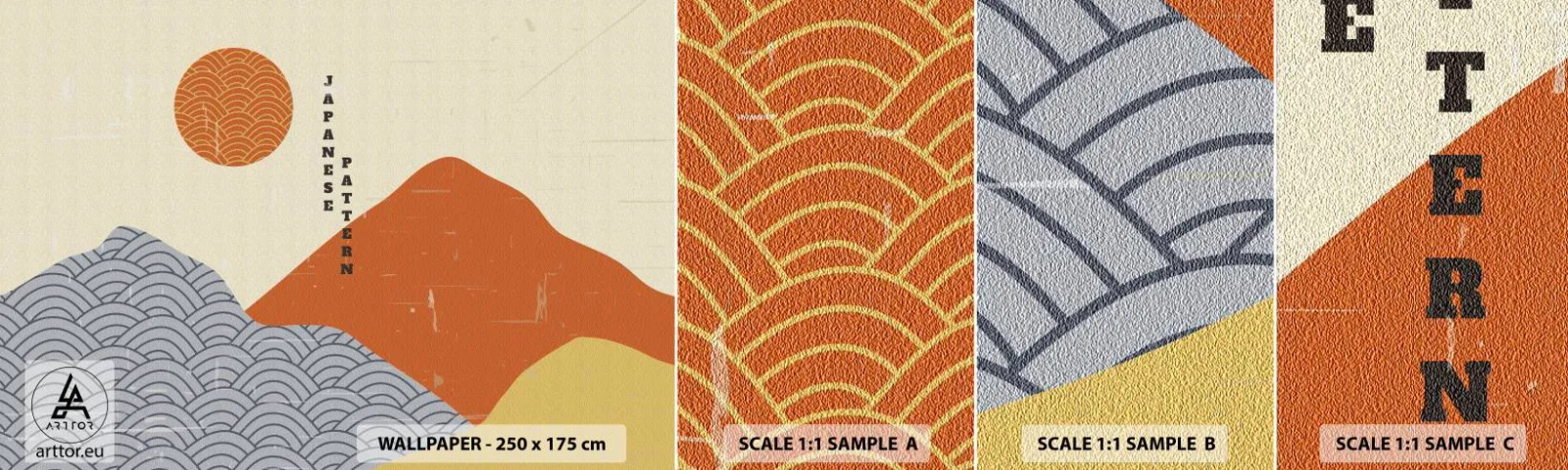 Amostra de papel de parede autocolante Deluxe Sticker - No espírito japonês - Asiático, japonês, Paisagem - 100x30 cm