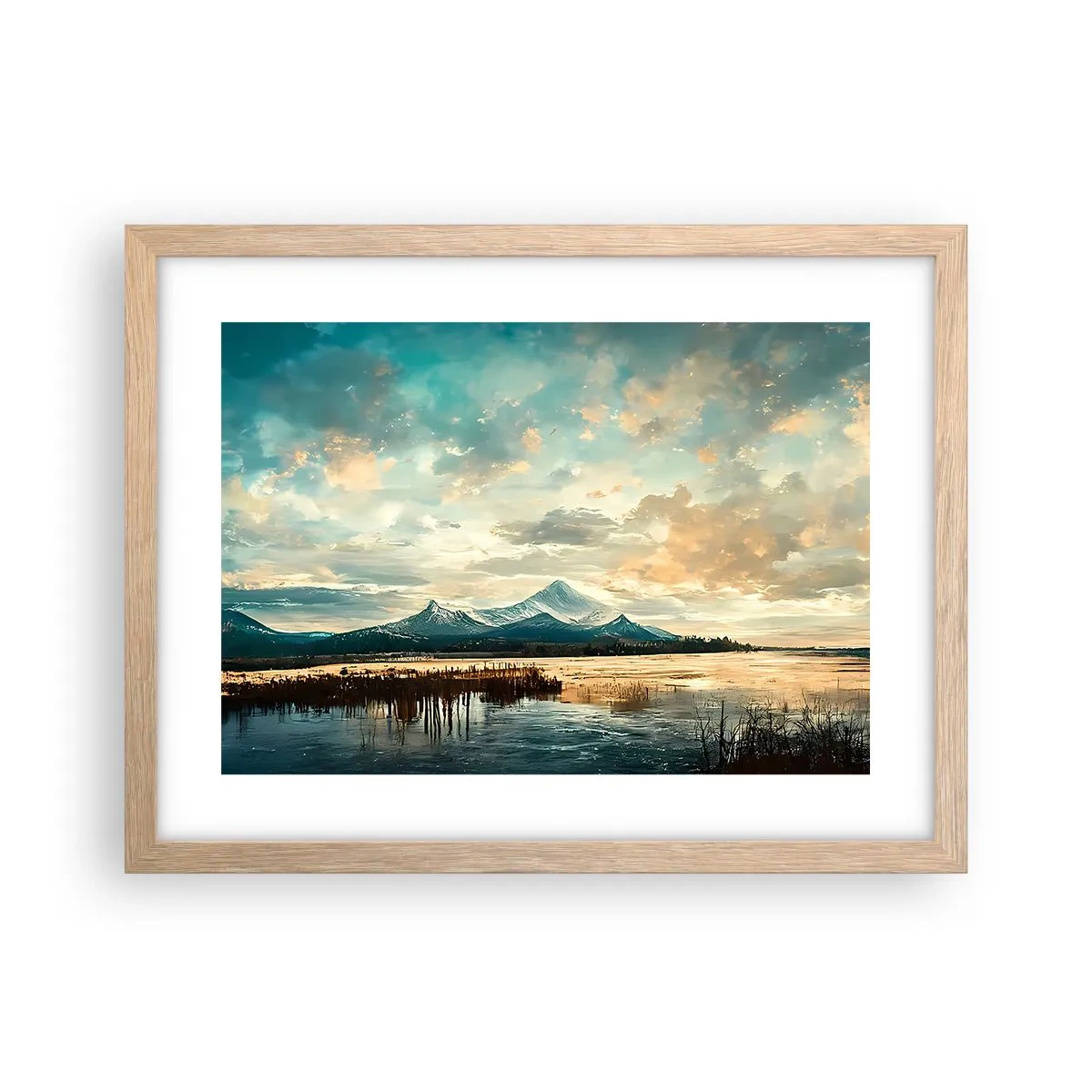 Pôster com moldura de carvalho claro - Sob a proteção do céu - 40x30 cm