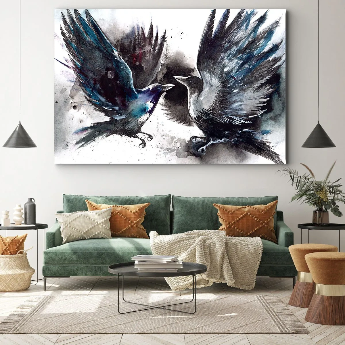 Quadro em tela - De corvo a corvo... - 100x70 cm
