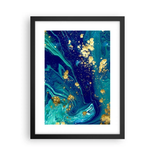 Pôster com moldura preta - Flocos de sol - 30x40 cm