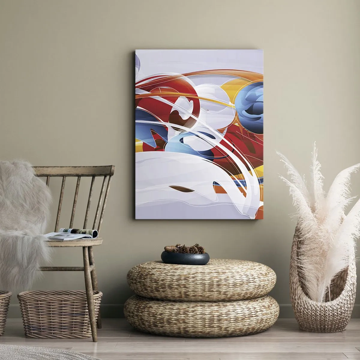 Quadro em tela - A dança dos elementos da natureza - 45x80 cm