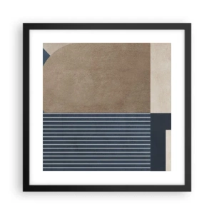 Pôster com moldura preta - Uma composição de simplicidade e redondeza - 40x40 cm