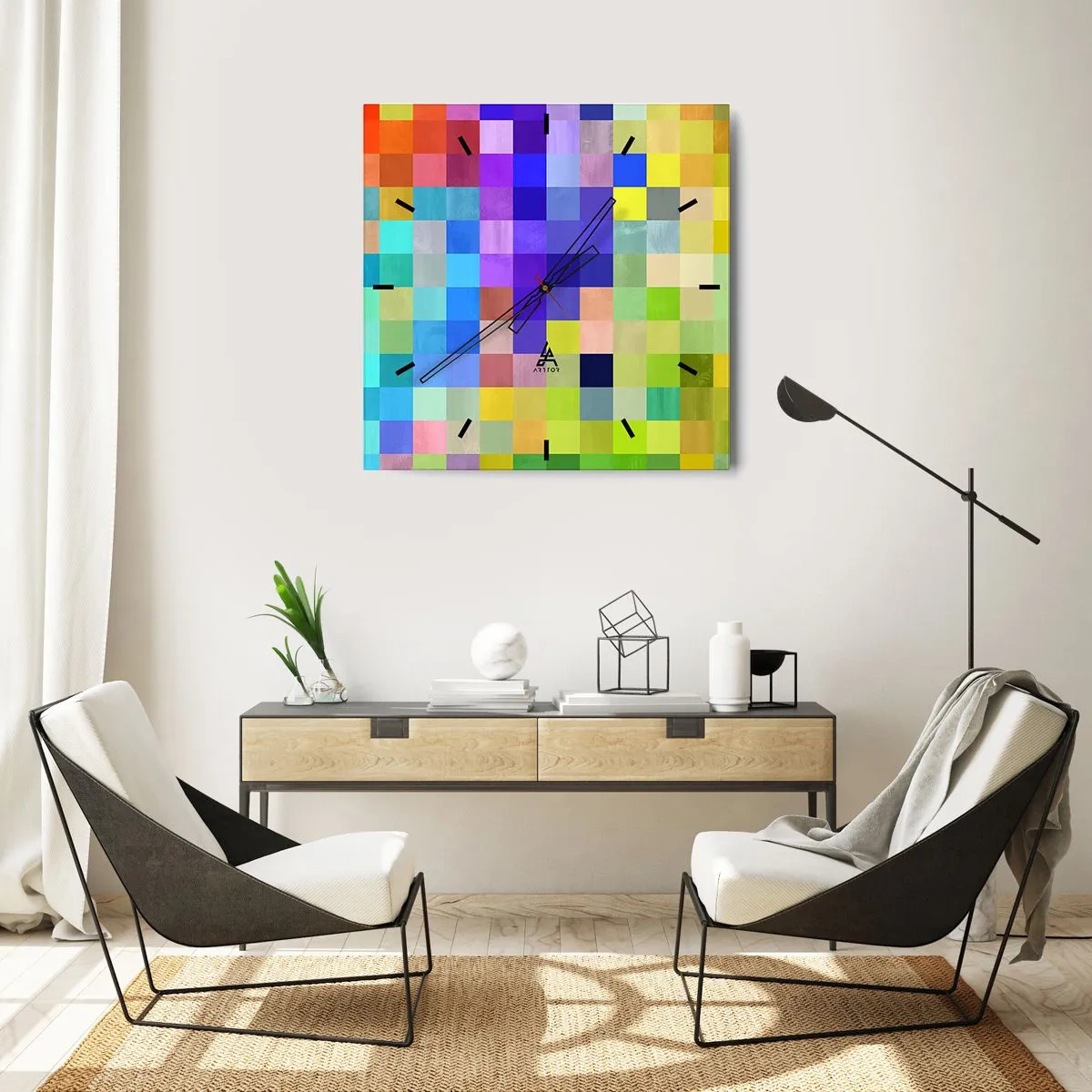 Relógio de parede - Relógio em vidro - Todos diferentes, todos iguais - 40x40 cm