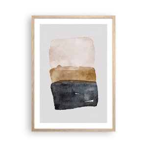 Pôster com moldura de carvalho claro - Composição das cores da terra - 50x70 cm