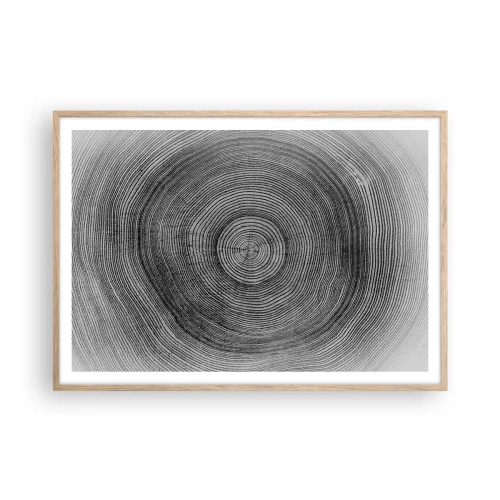 Pôster com moldura de carvalho claro - Sinal dos tempos - 100x70 cm