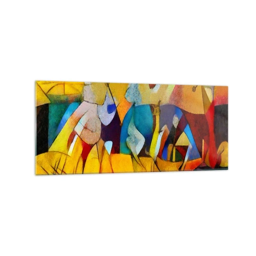 Quadro em vidro - Sol - vida - alegria - 120x50 cm