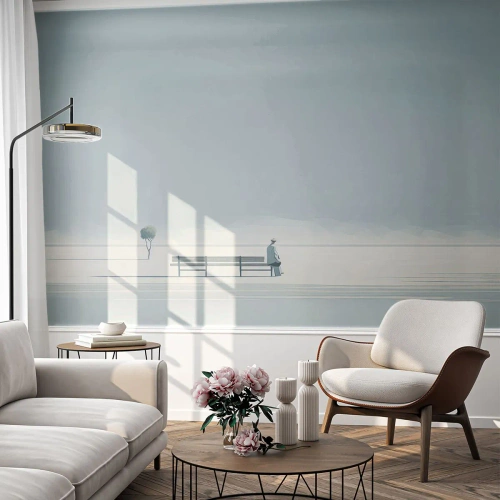 Papel de Parede Autocolante Deluxe Sticker - Sim, estou esperando. - Minimalista, Sozinho, Homem - 500x350 cm